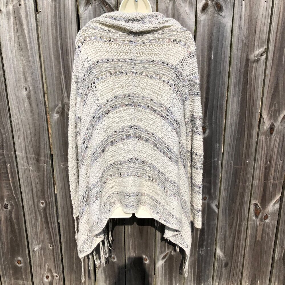Free People Small Anthropologie Cardigan Sweater Knit Runaway Love Gray Top - Picture 10 of 13